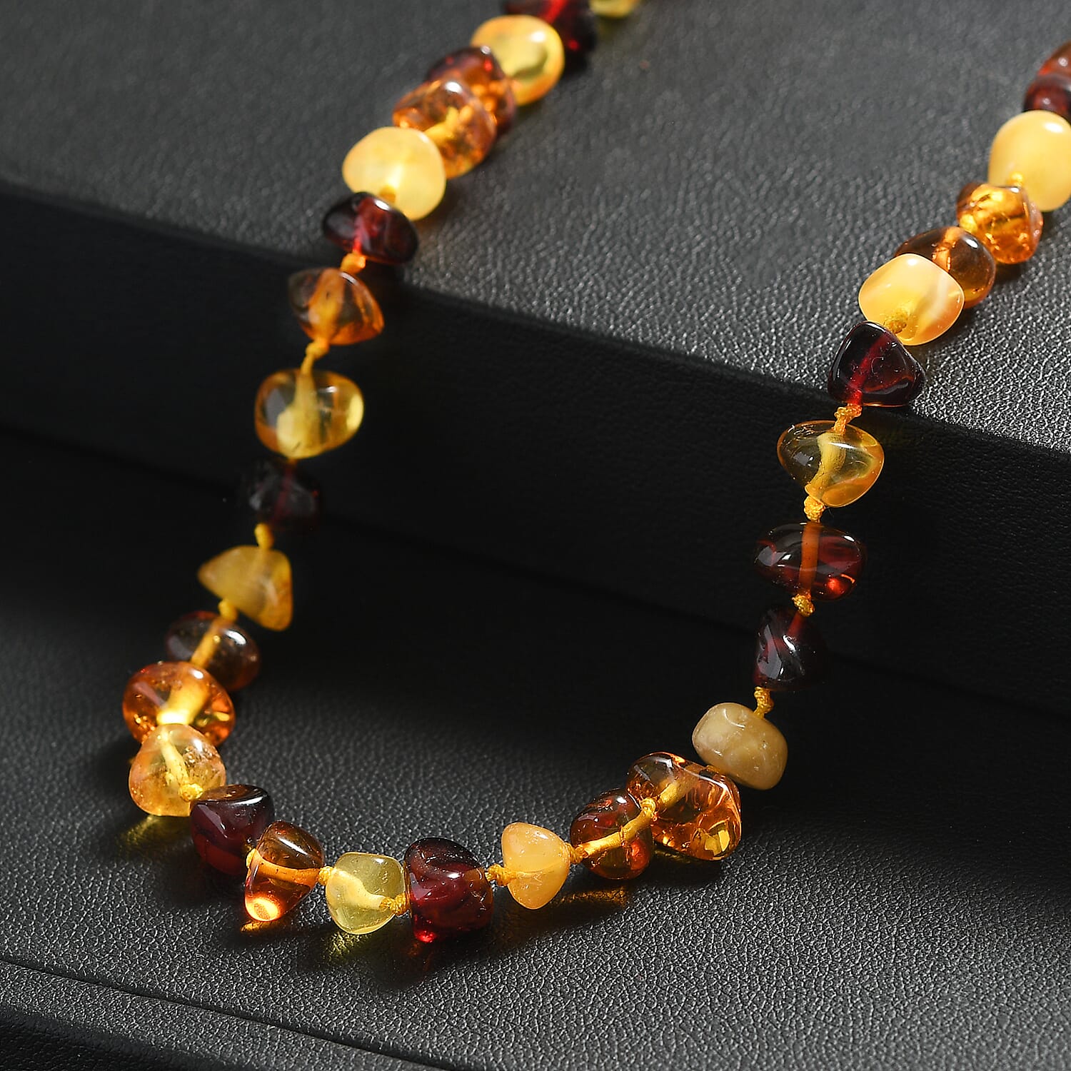 One Time Deal- Baltic Amber Organic Shape Necklace (Size - 20) - Multi