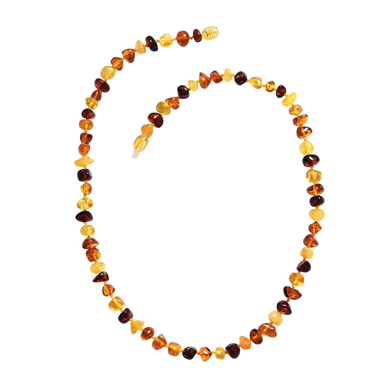 One Time Deal- Baltic Amber Organic Shape Necklace (Size - 20) - Multi