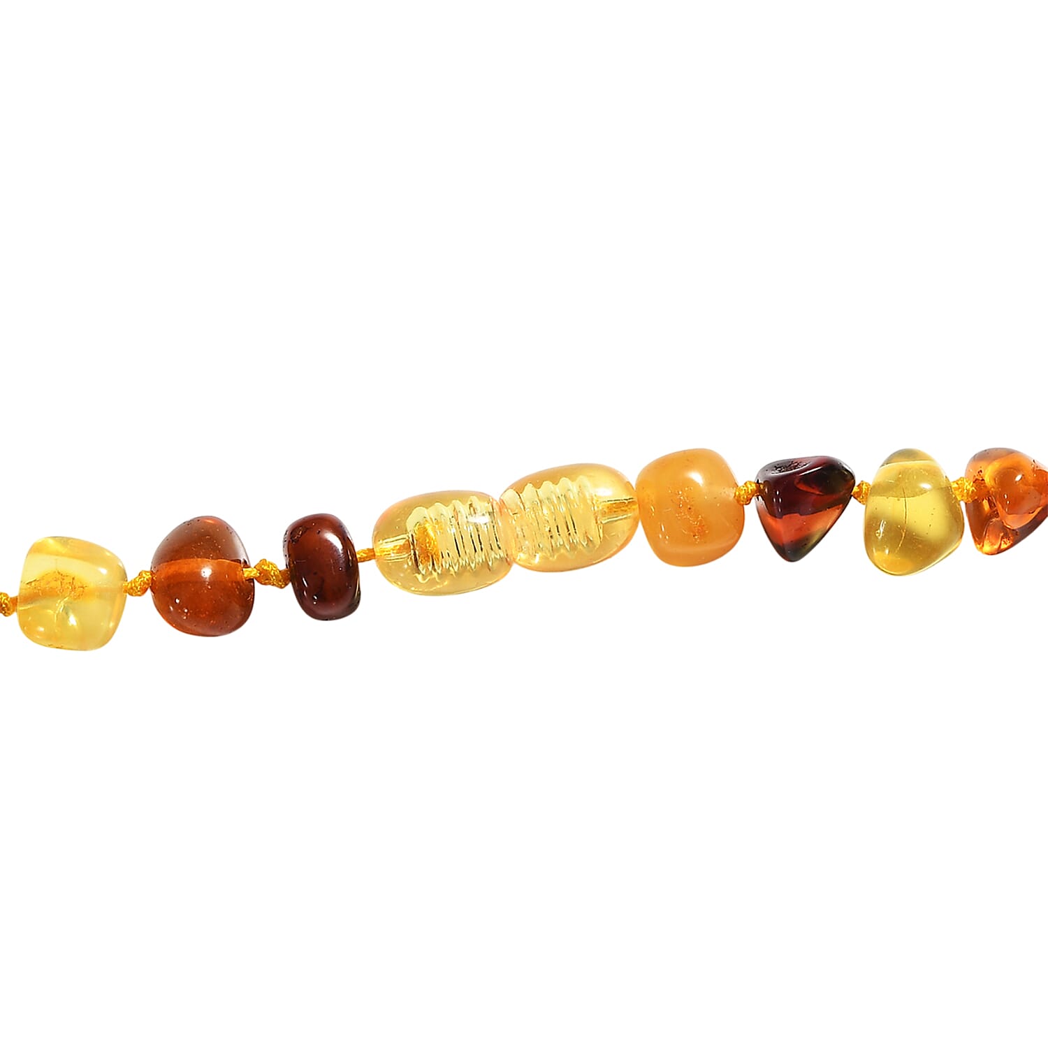 One Time Deal- Baltic Amber Organic Shape Necklace (Size - 20) - Multi