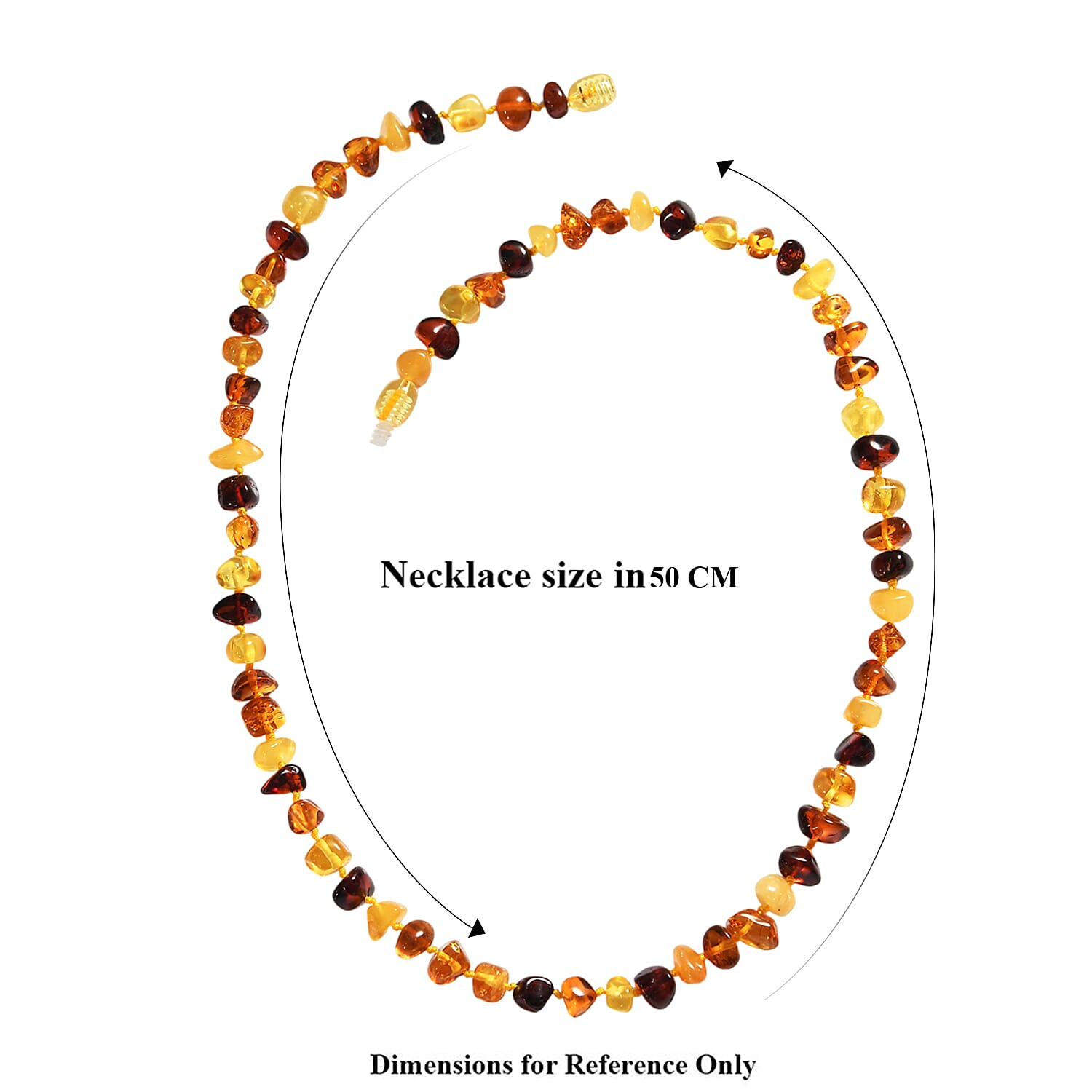 One Time Deal- Baltic Amber Organic Shape Necklace (Size - 20) - Multi