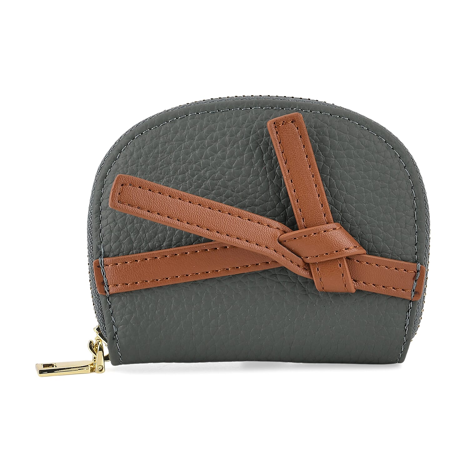 100% Genuine Leather RFID Card Holder - Grey and Blue