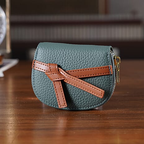 100% Genuine Leather RFID Card Holder - Grey and Blue