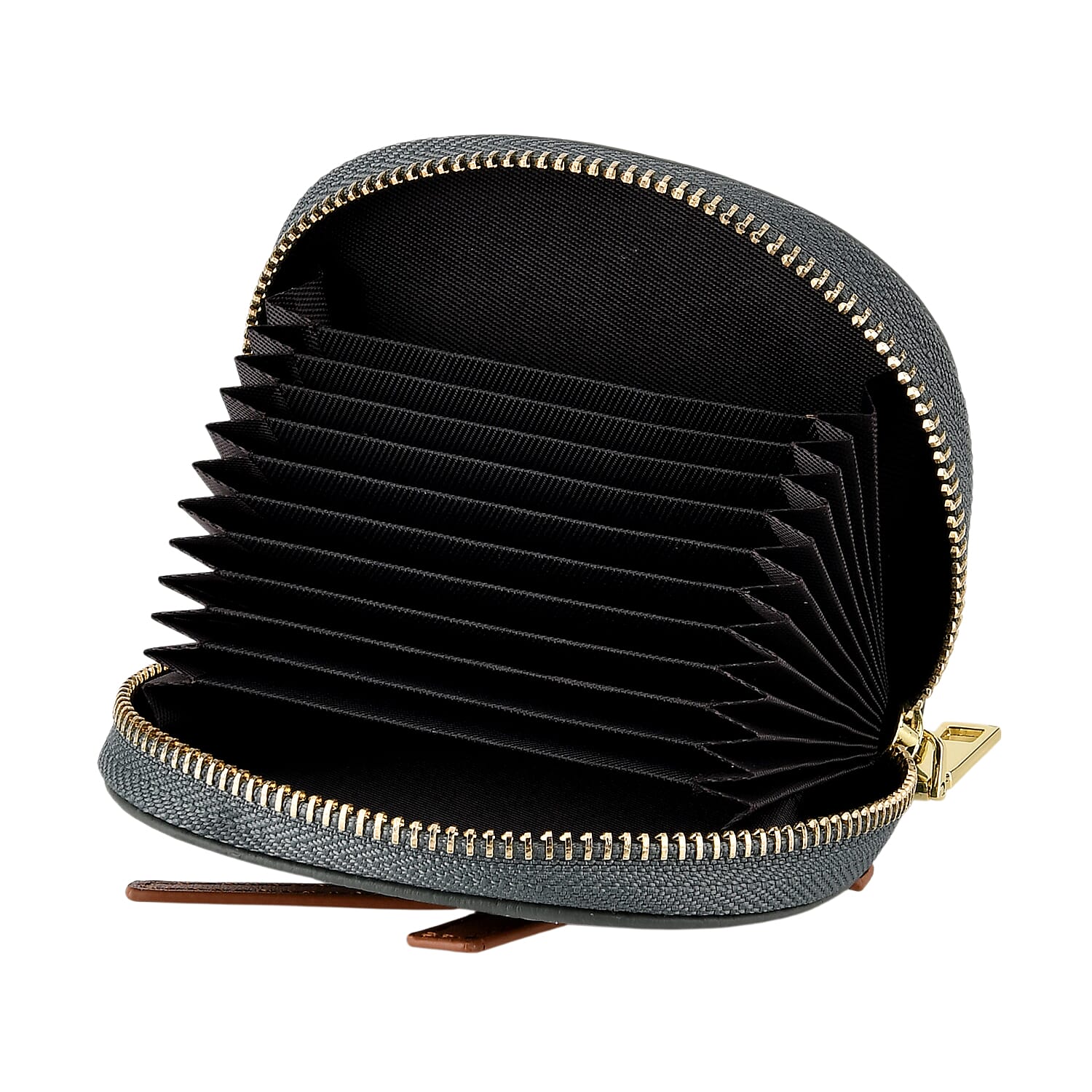 100% Genuine Leather RFID Card Holder - Grey and Blue