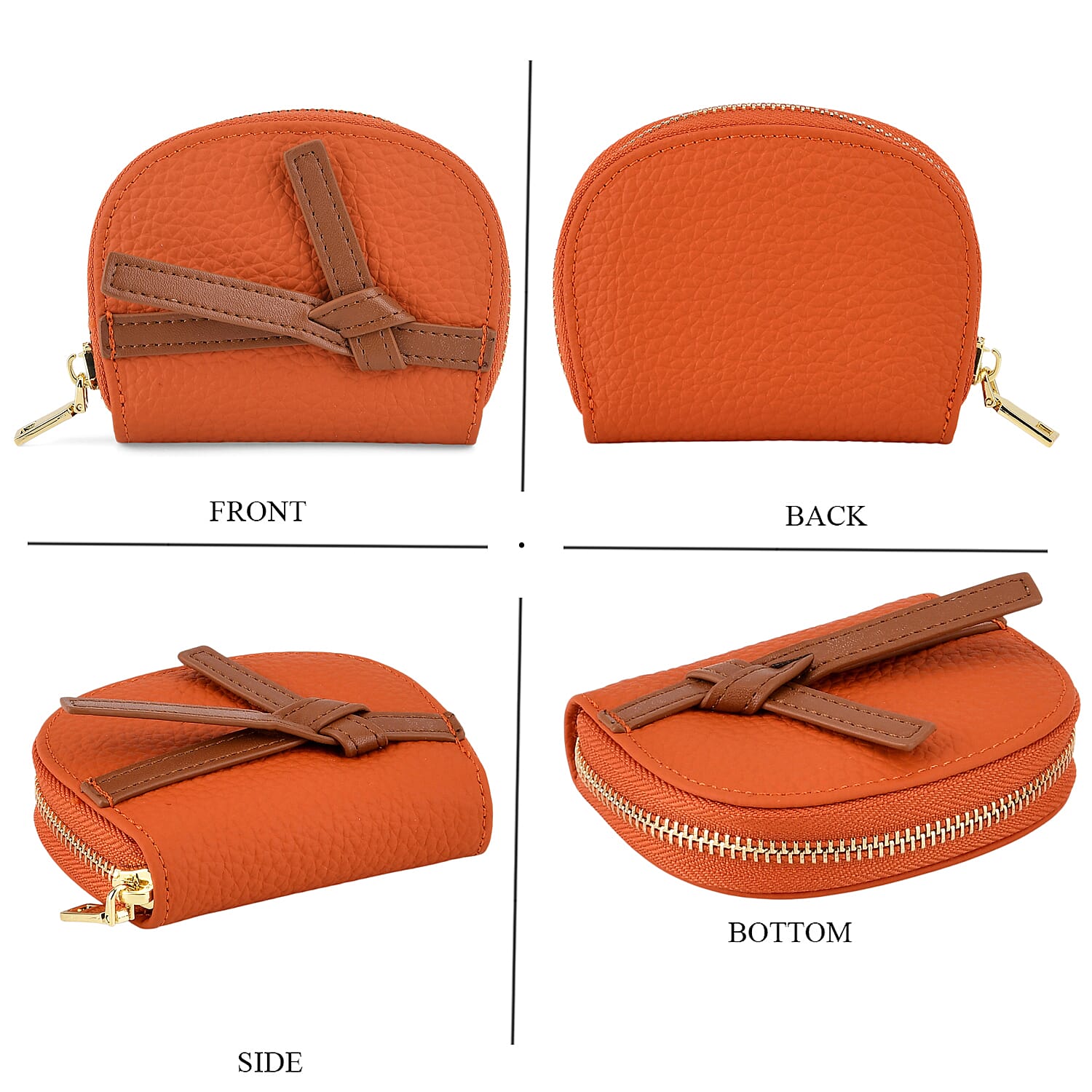 100% Genuine Leather RFID Card Holder - Orange