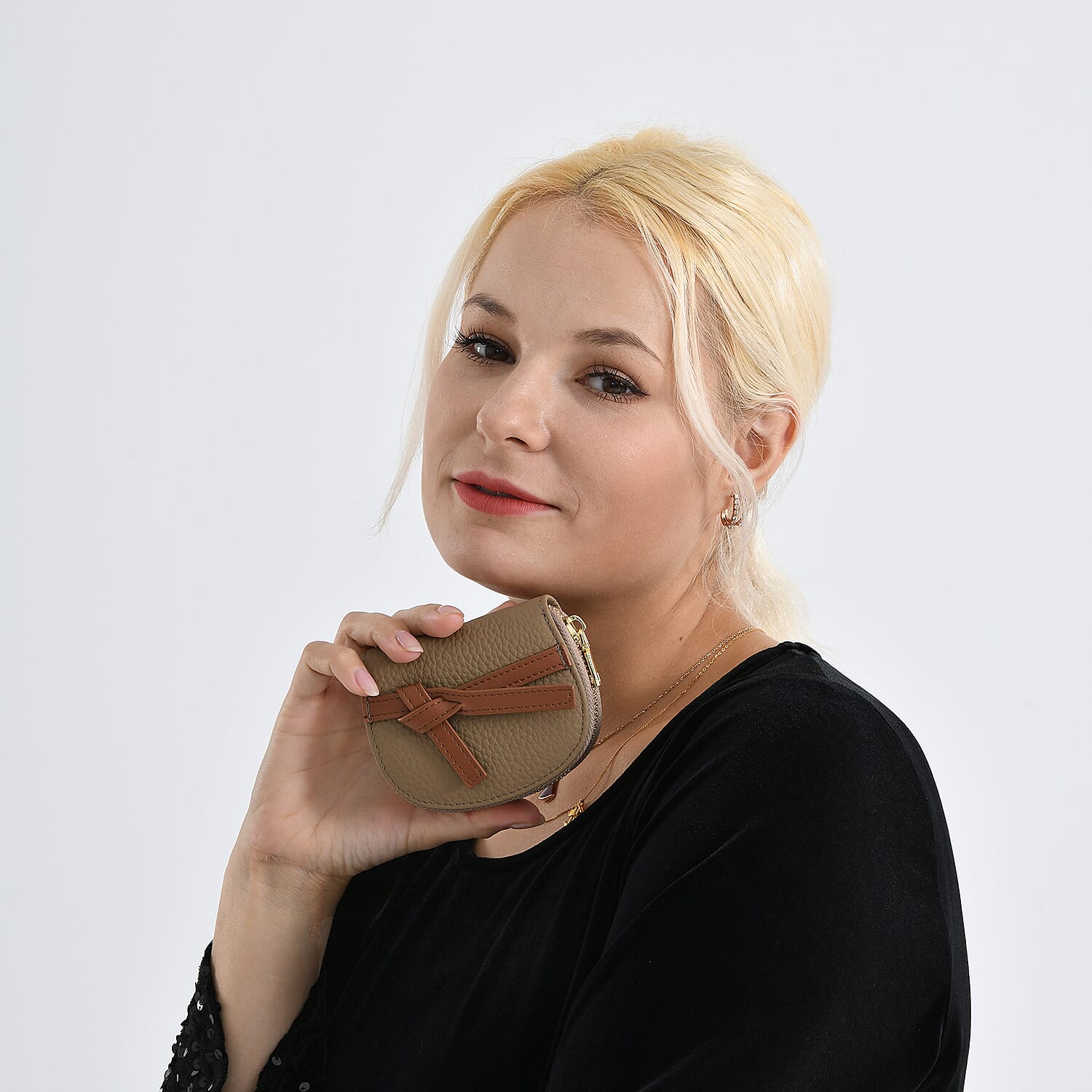 100% Genuine Leather RFID Card Holder - Khaki