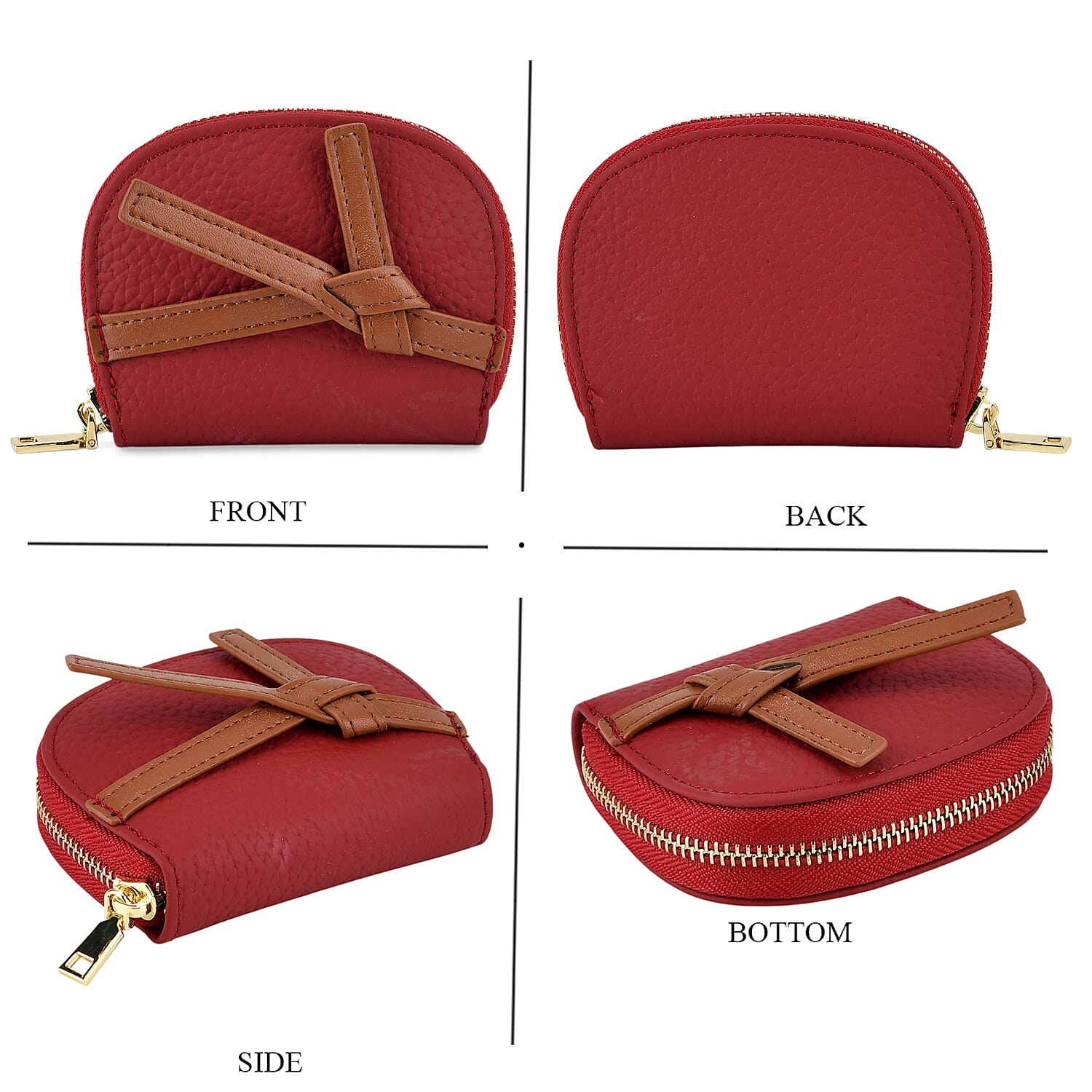 100% Genuine Leather RFID Card Holder - Burgundy