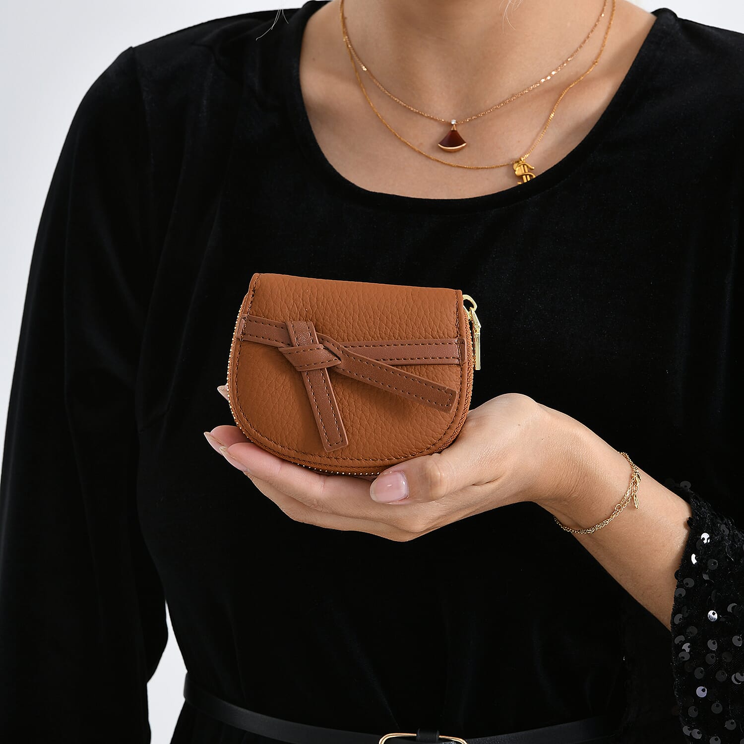 100% Genuine Leather RFID Card Holder - Tan