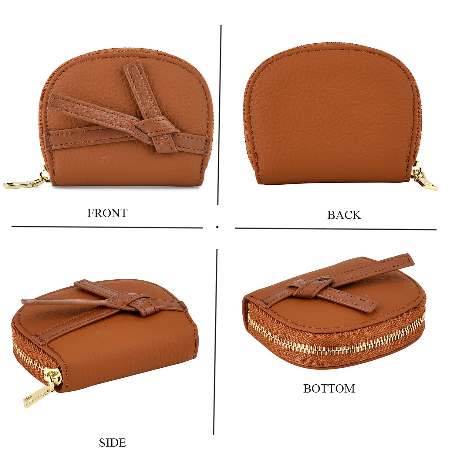 100% Genuine Leather RFID Card Holder - Tan