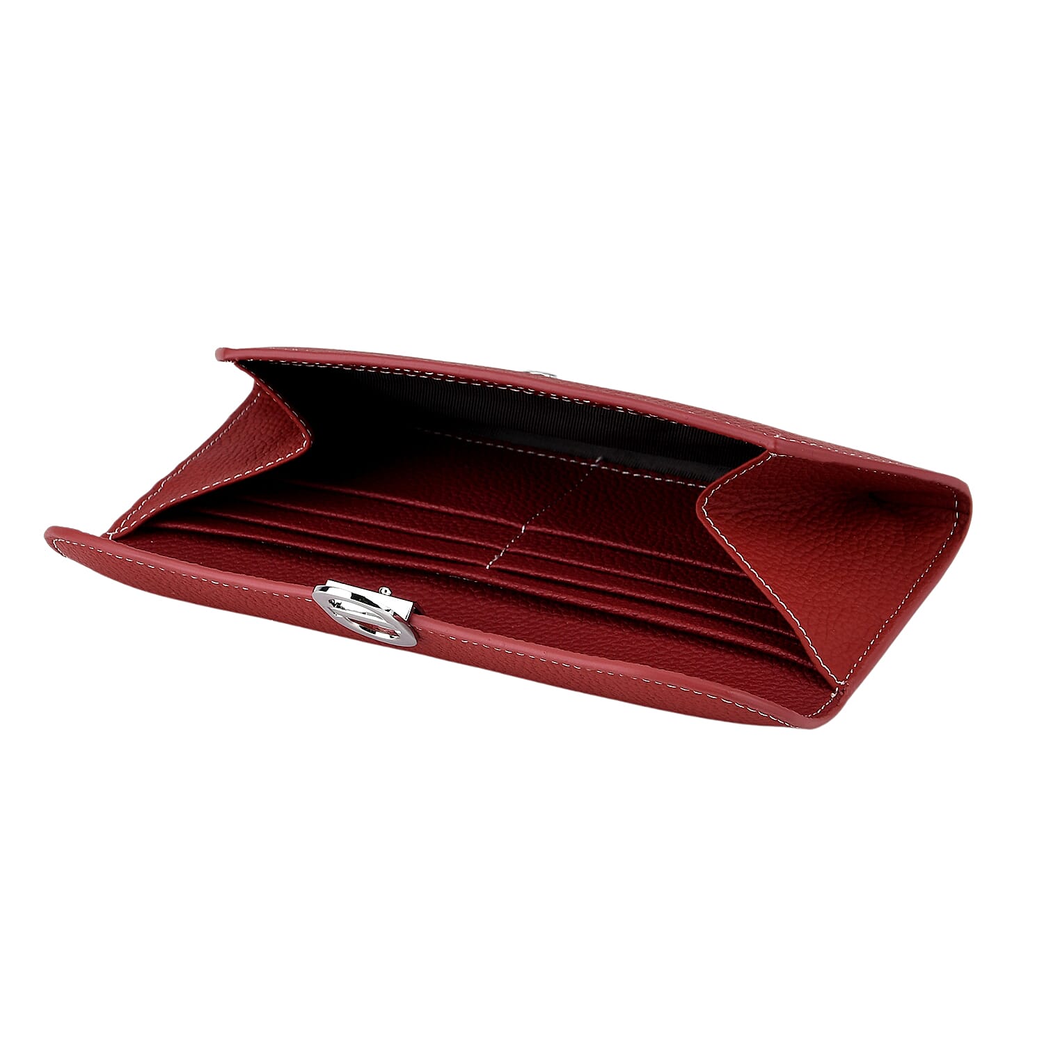Genuine Leather RFID Protected Slimline Clutch - Burgundy