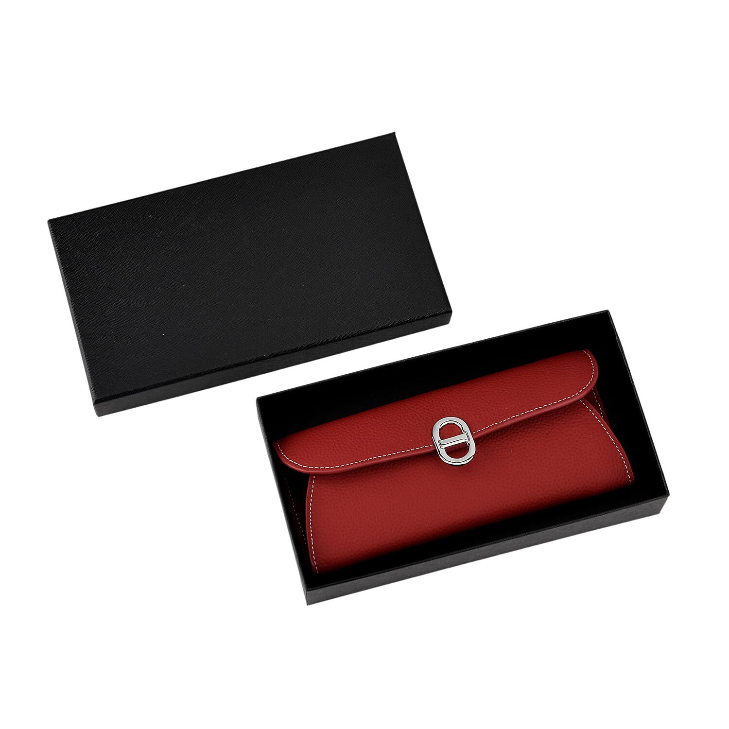 Genuine Leather RFID Protected Slimline Clutch - Burgundy