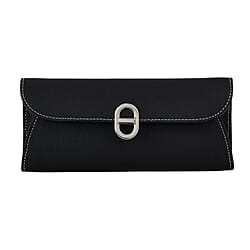 Genuine Leather RFID Protected Slimline Clutch - Black