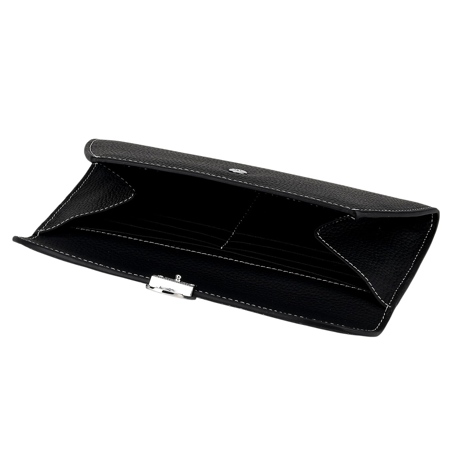 Genuine Leather RFID Protected Slimline Clutch - Black