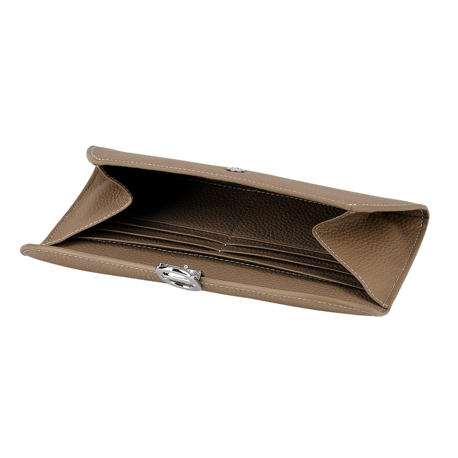 Genuine Leather RFID Protected Slimline Clutch - Taupe