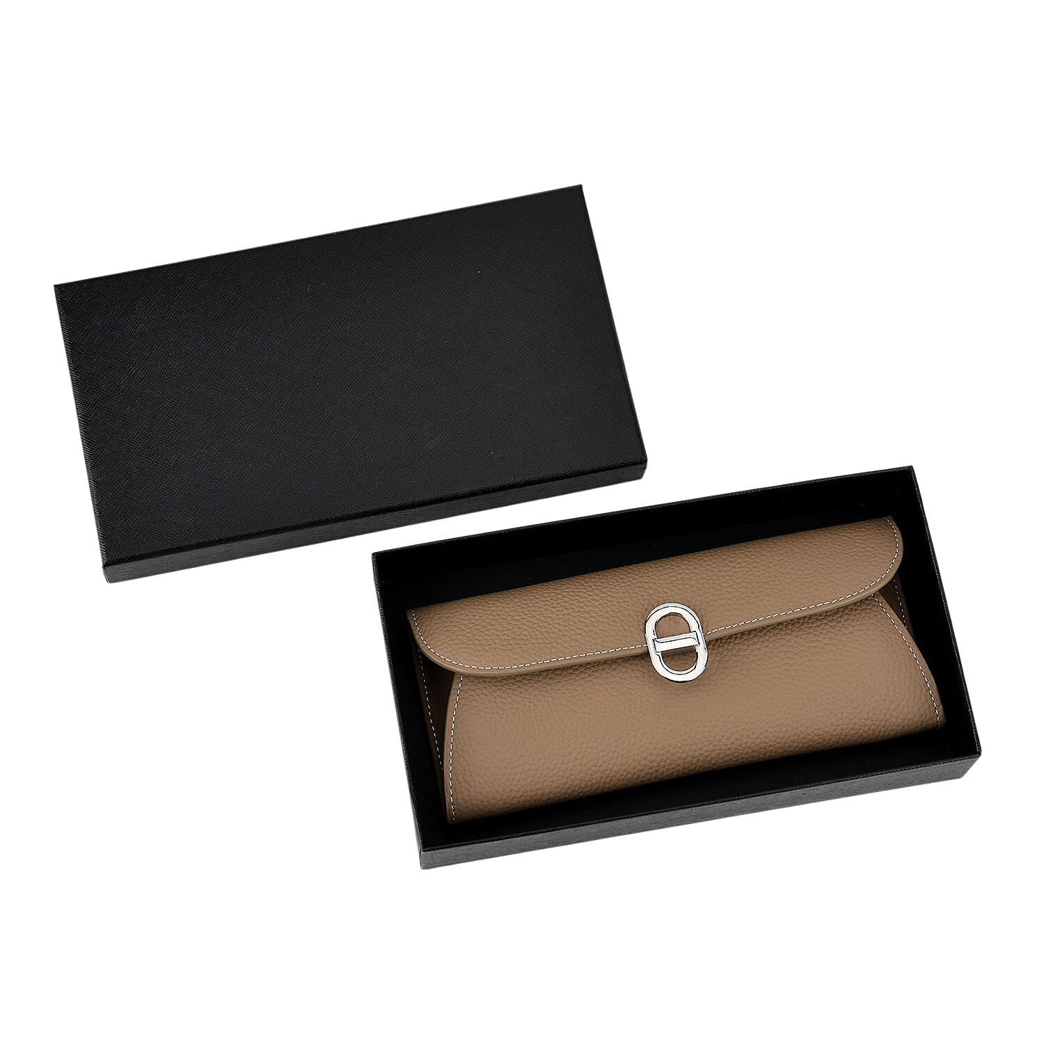 Genuine Leather RFID Protected Slimline Clutch - Taupe