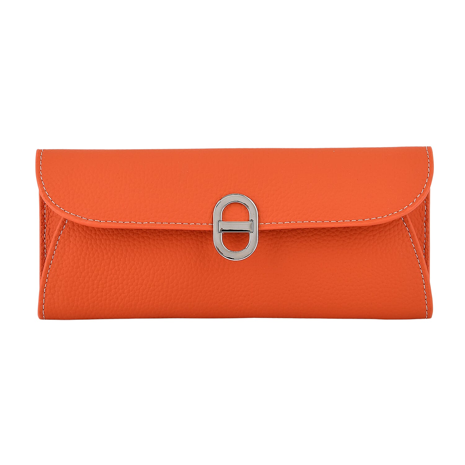 Genuine Leather RFID Protected Slimline Clutch - Orange