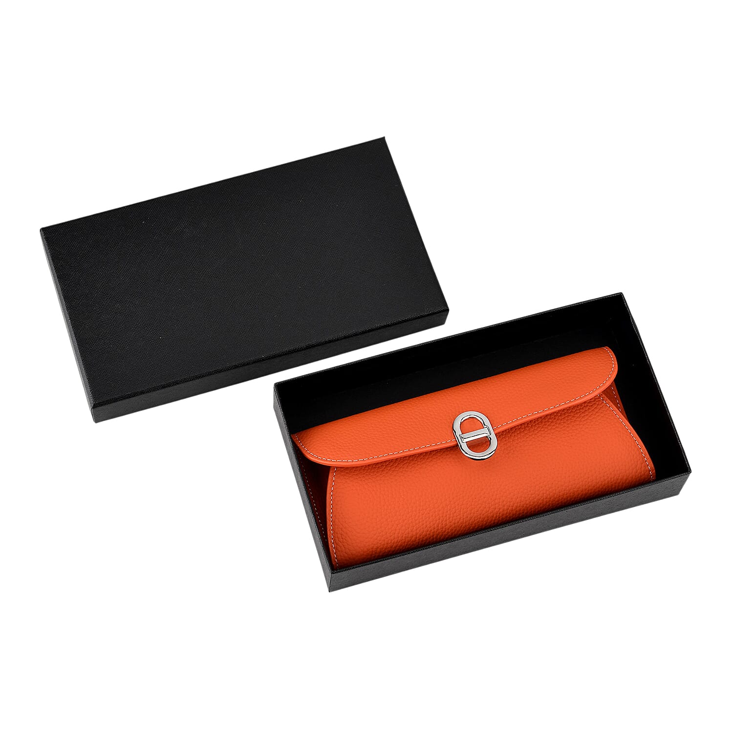 Genuine Leather RFID Protected Slimline Clutch - Orange