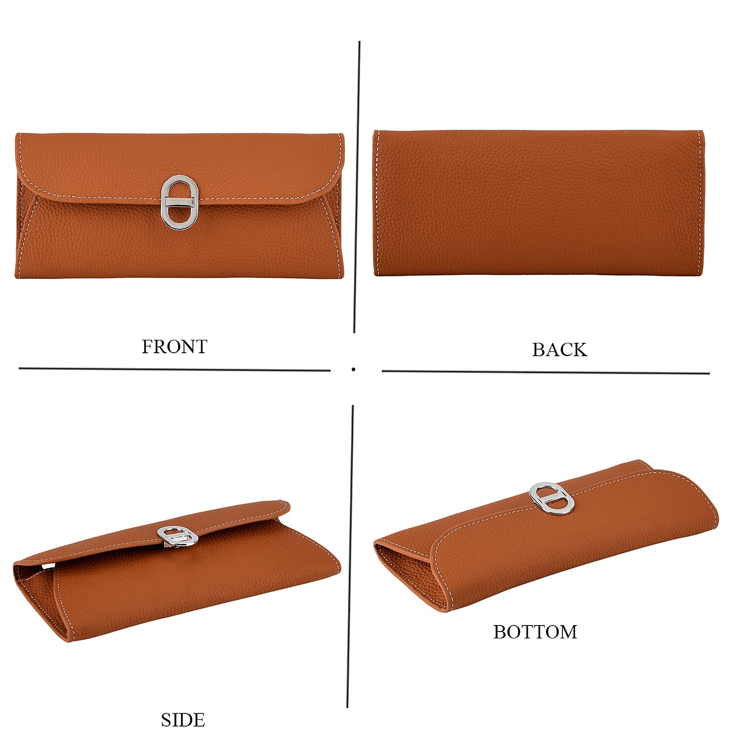 Genuine Leather RFID Protected Slimline Clutch - Tan