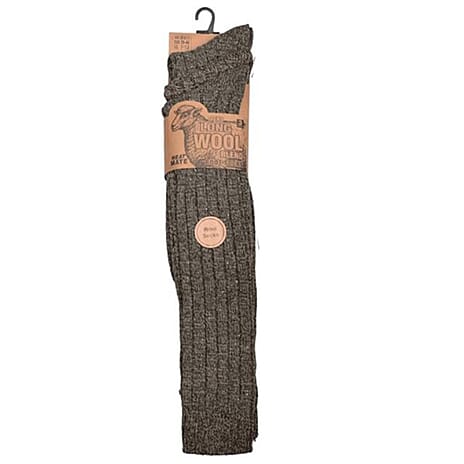 Pack of 3 Wool Blend Long Knee High Boot Socks (Size 6-11) - Green, Grey - Dark Brown