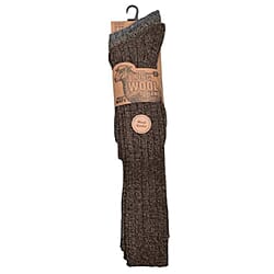 Pack of 3 Wool Blend Long Knee High Boot Socks (Size 6-11) - Green, Grey - Dark Brown