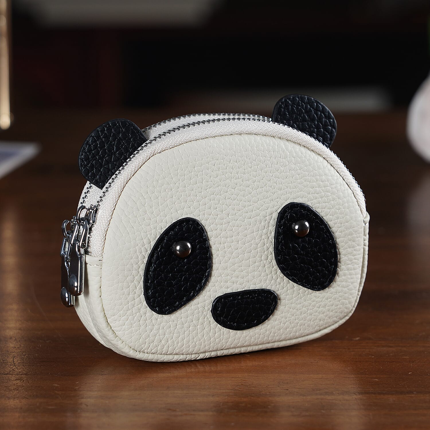 Leather Patterned Wallet (Size 12x4x10 cm) - Off White