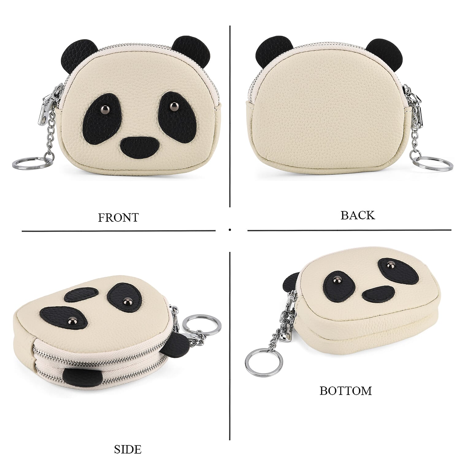 Leather Patterned Wallet (Size 12x4x10 cm) - Off White