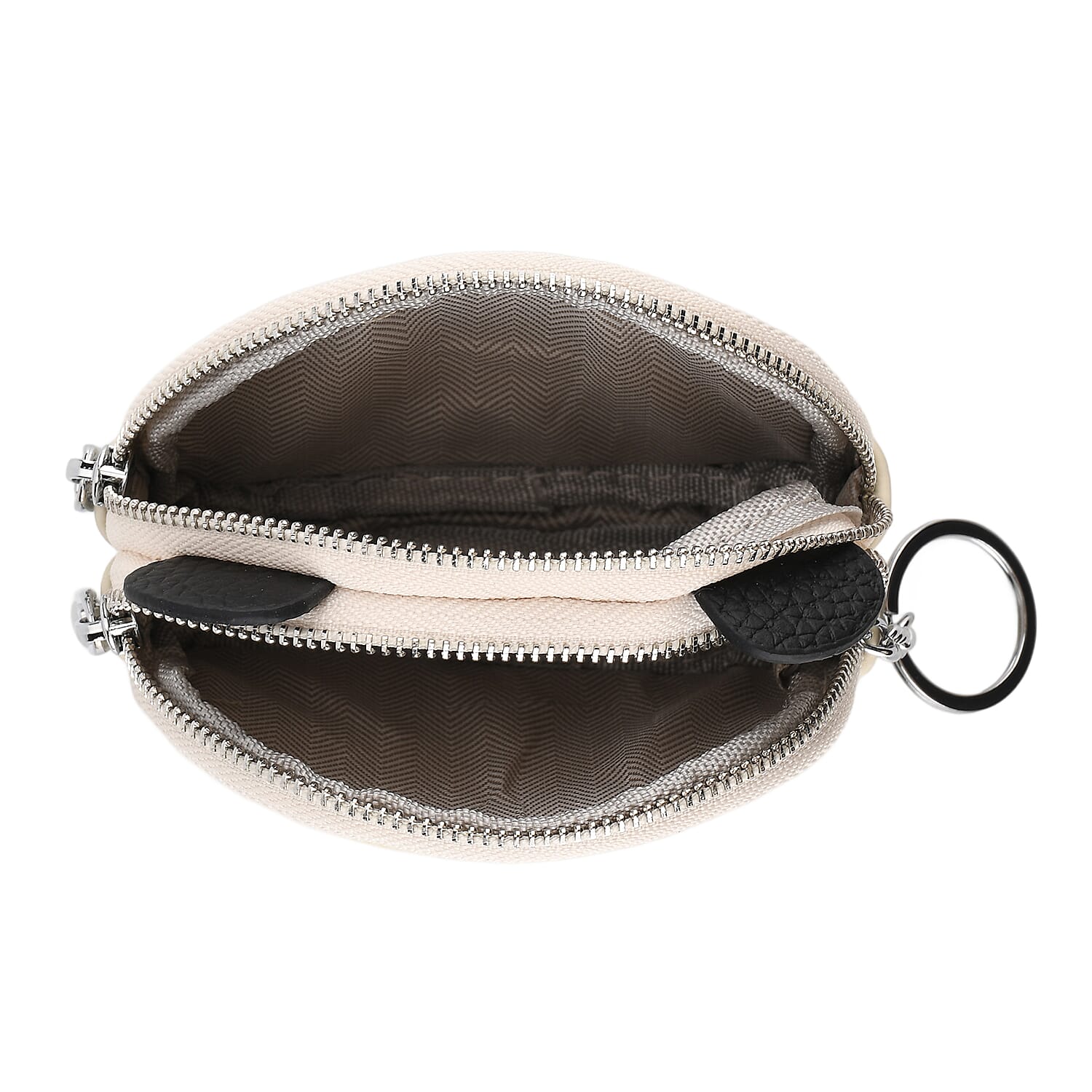 Leather Patterned Wallet (Size 12x4x10 cm) - Off White