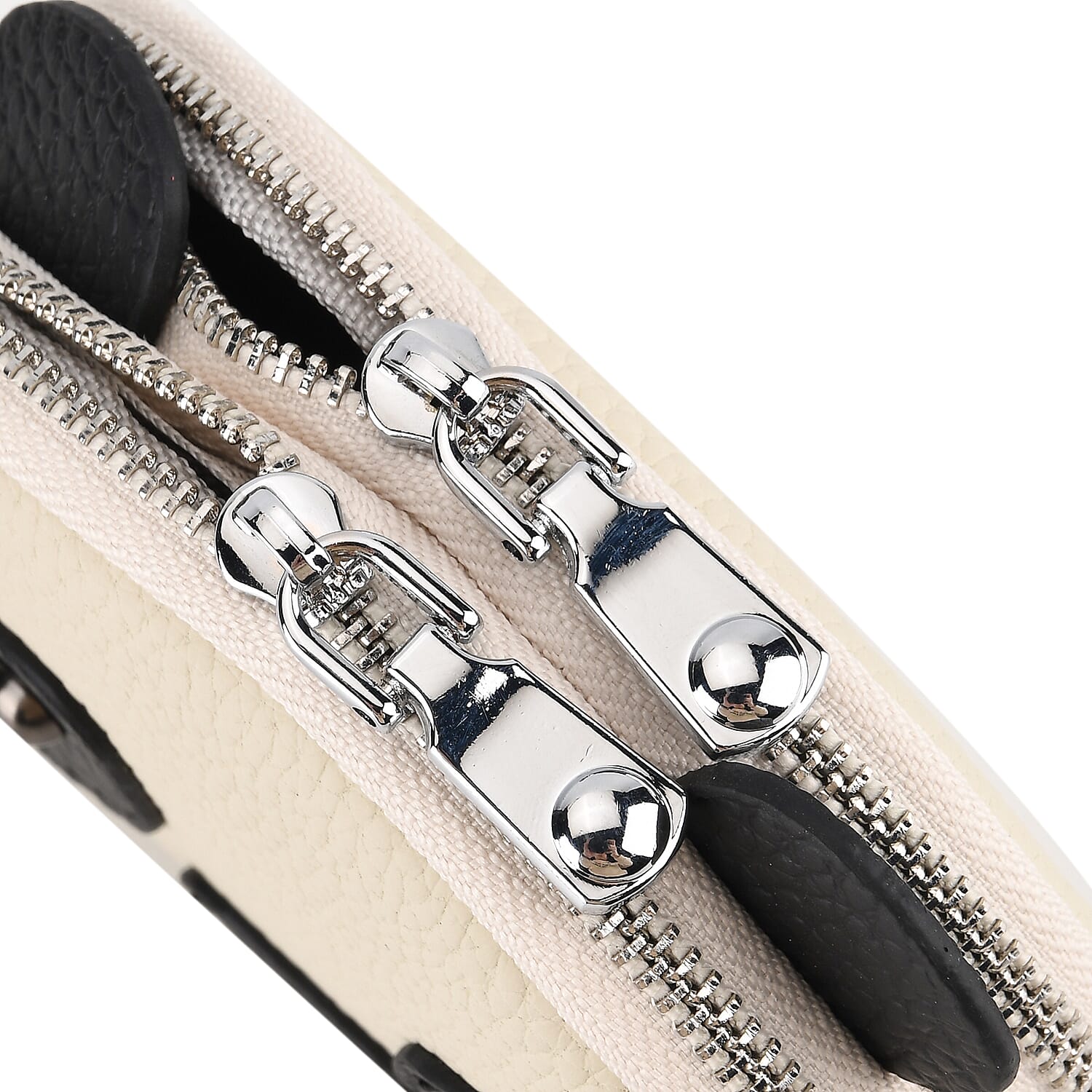 Leather Patterned Wallet (Size 12x4x10 cm) - Off White