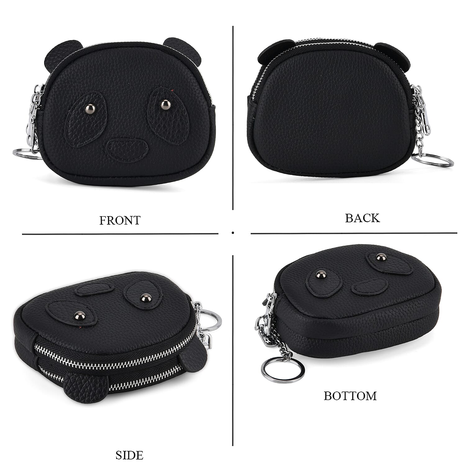 Leather Patterned Wallet (Size 12x4x10 cm) - Black