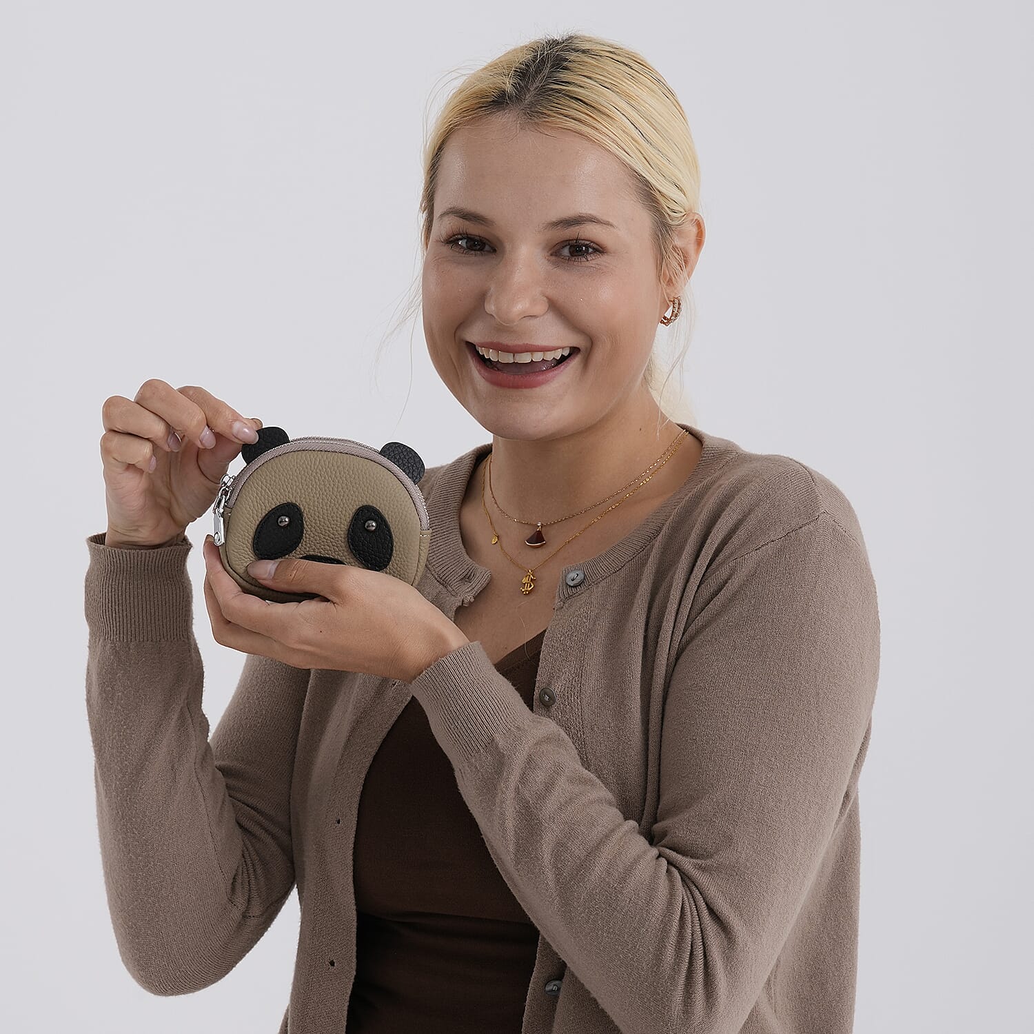 Leather Patterned Wallet (Size 12x4x10 cm) - Grey