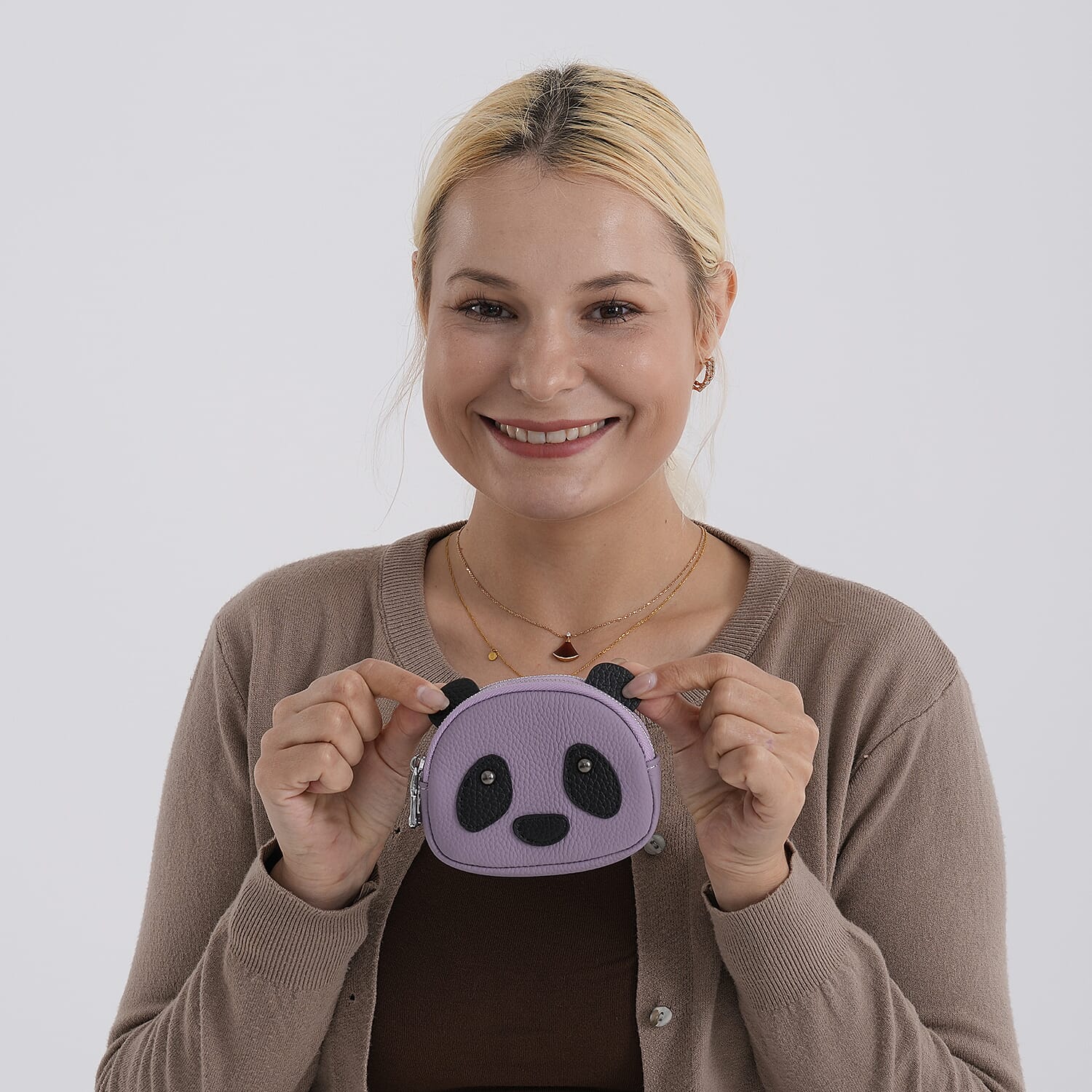 Leather Patterned Wallet (Size 12x4x10 cm) - Purple