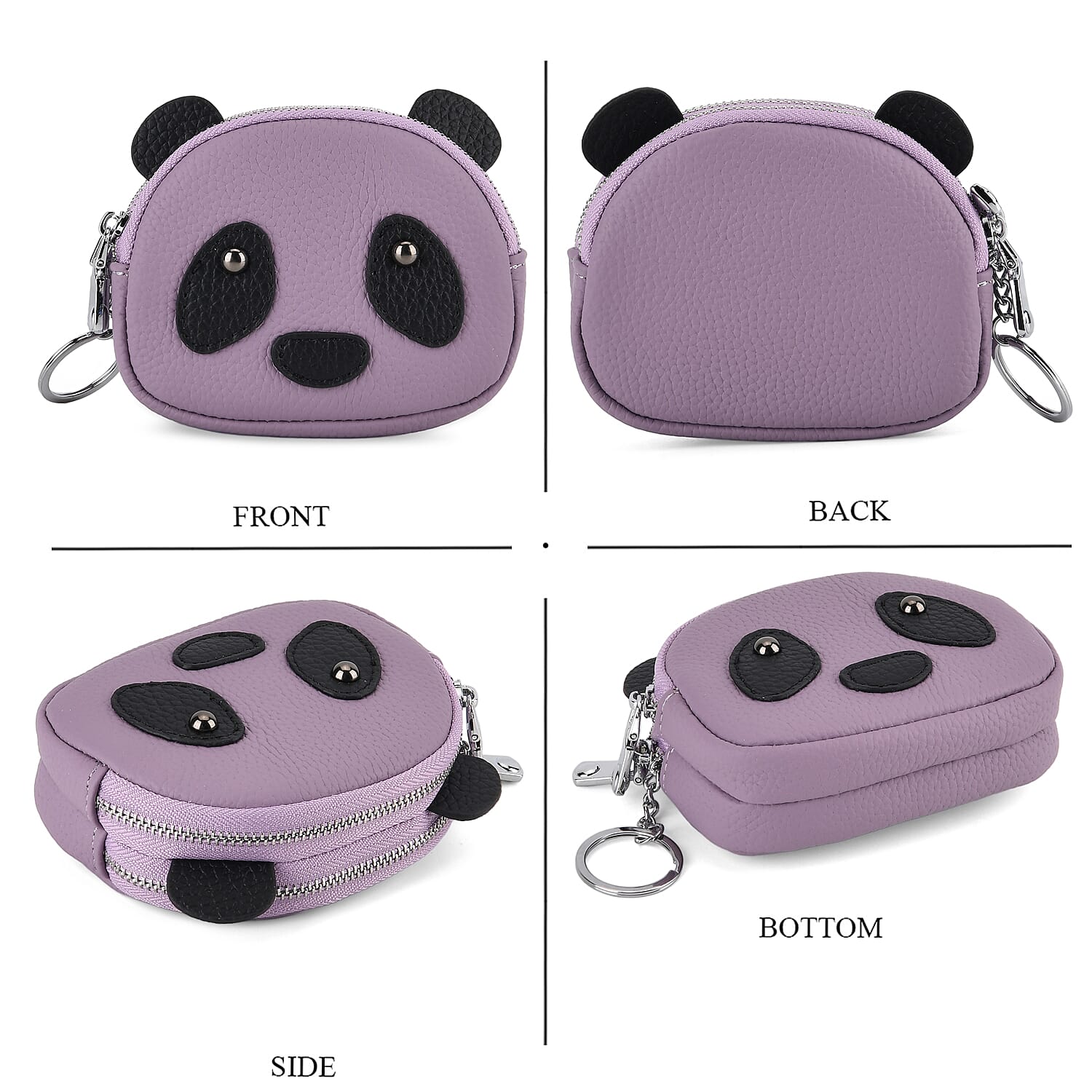 Leather Patterned Wallet (Size 12x4x10 cm) - Purple