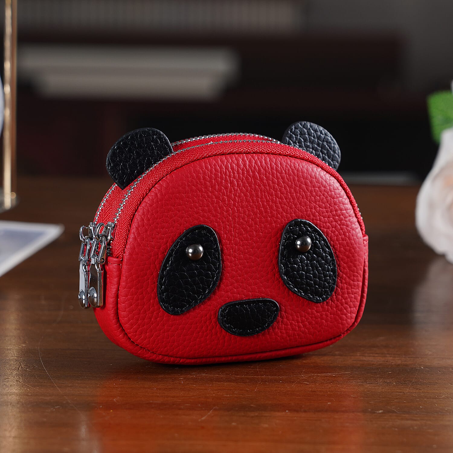 Leather Patterned Wallet (Size 12x4x10 cm) - Red