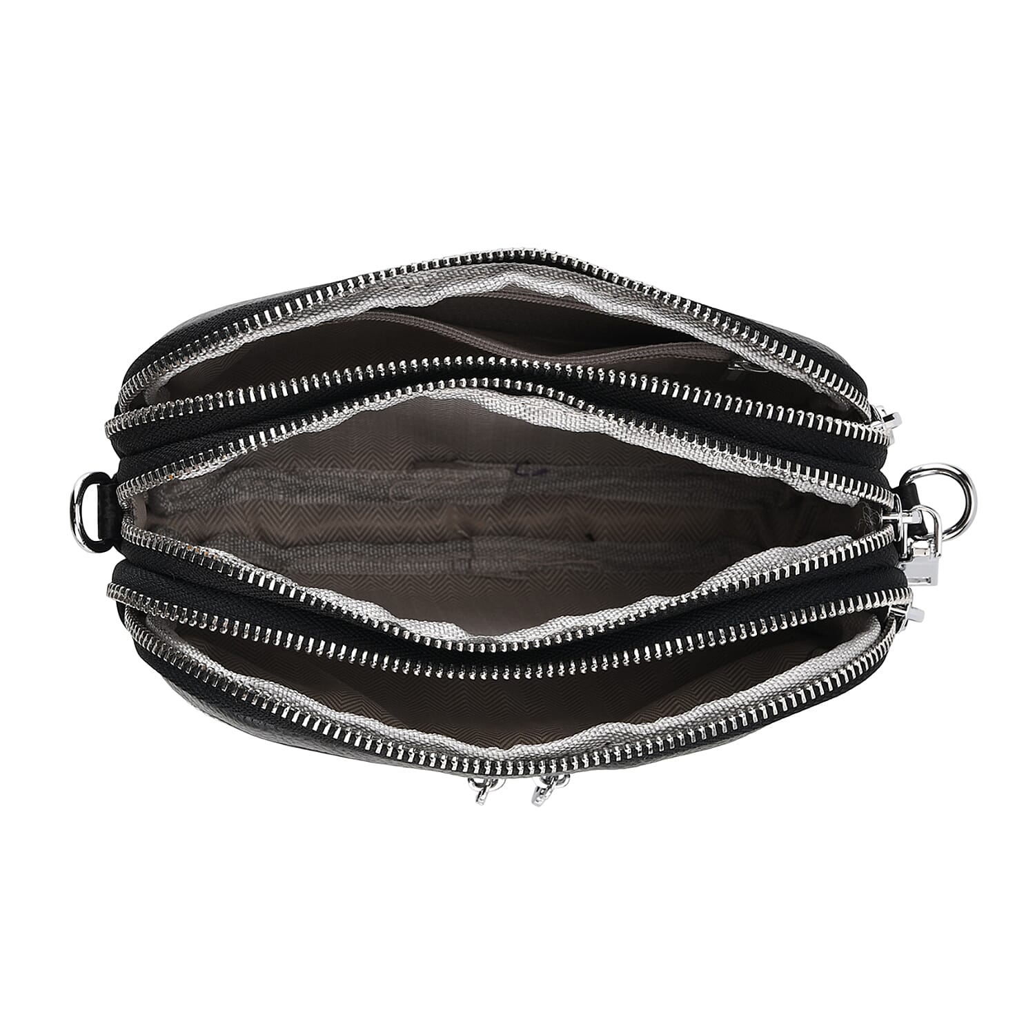 Genuine Leather Designer Minimalist Shoulder Bag - Black