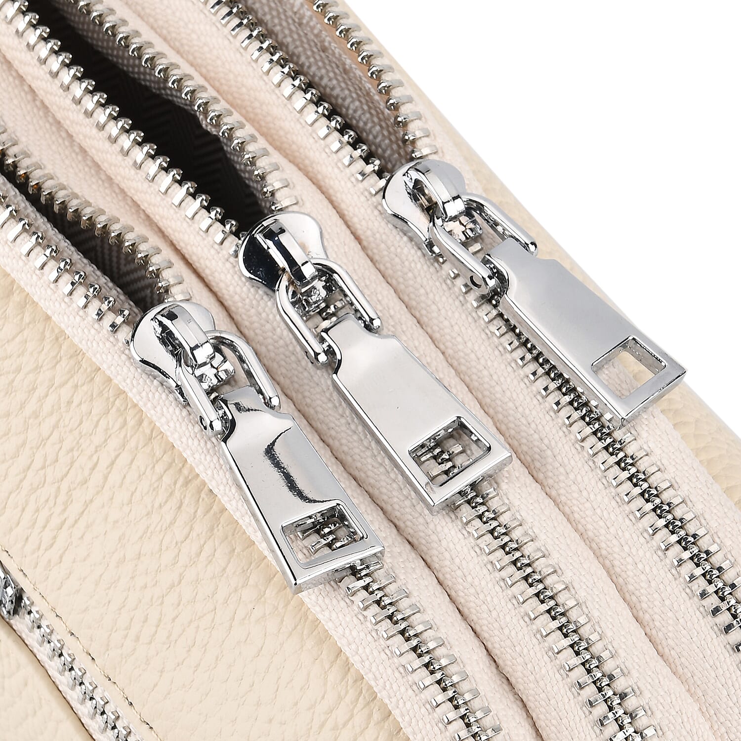 Genuine Leather Designer Minimalist Shoulder Bag - Off White