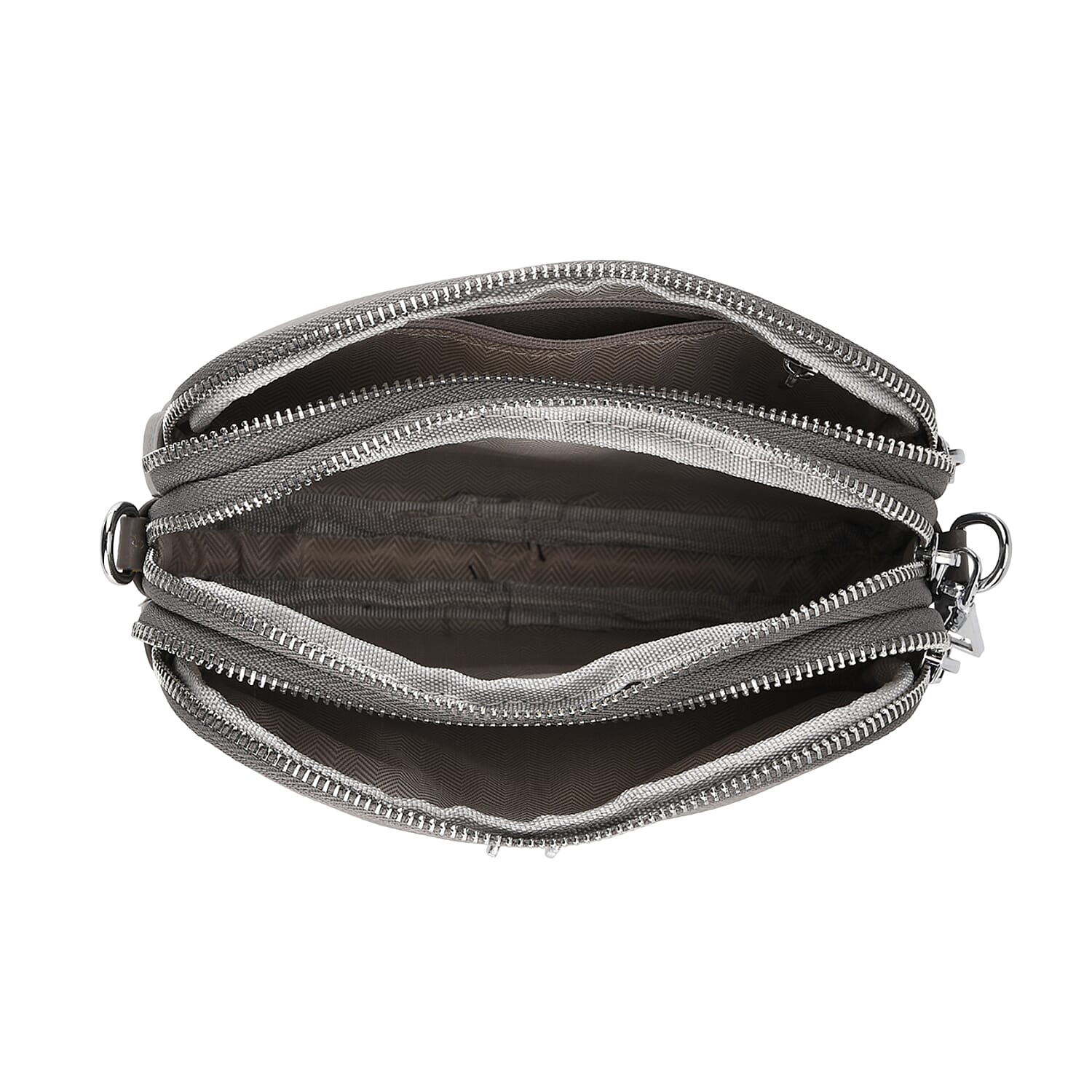 Genuine Leather Designer Minimalist Shoulder Bag - Grey