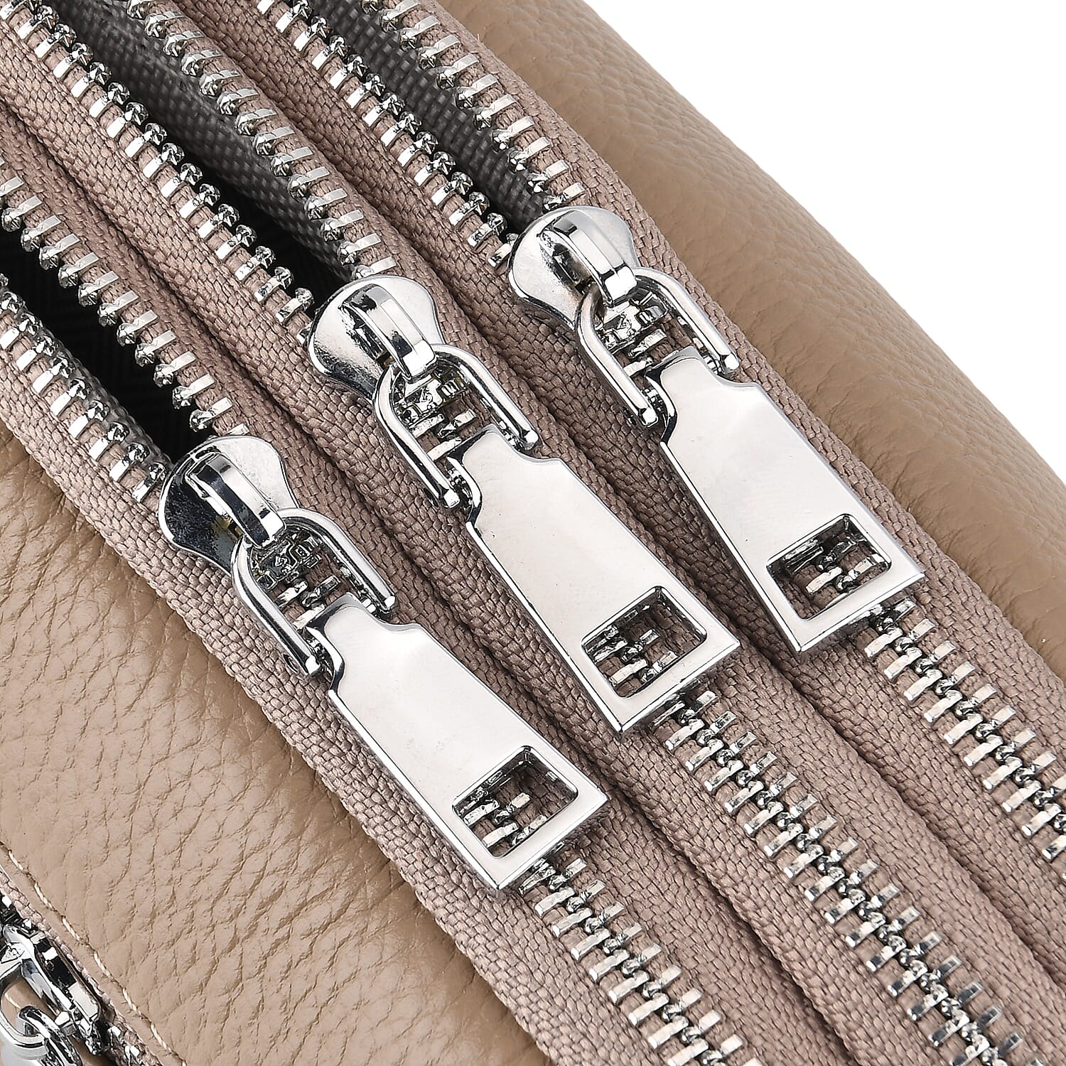 Genuine Leather Designer Minimalist Shoulder Bag - Khaki