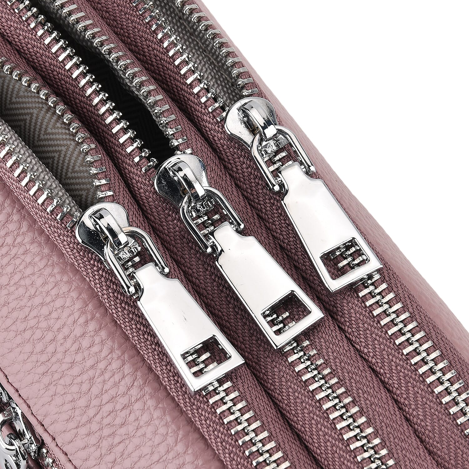 Genuine Leather Designer Minimalist Shoulder Bag - Dusty Pink