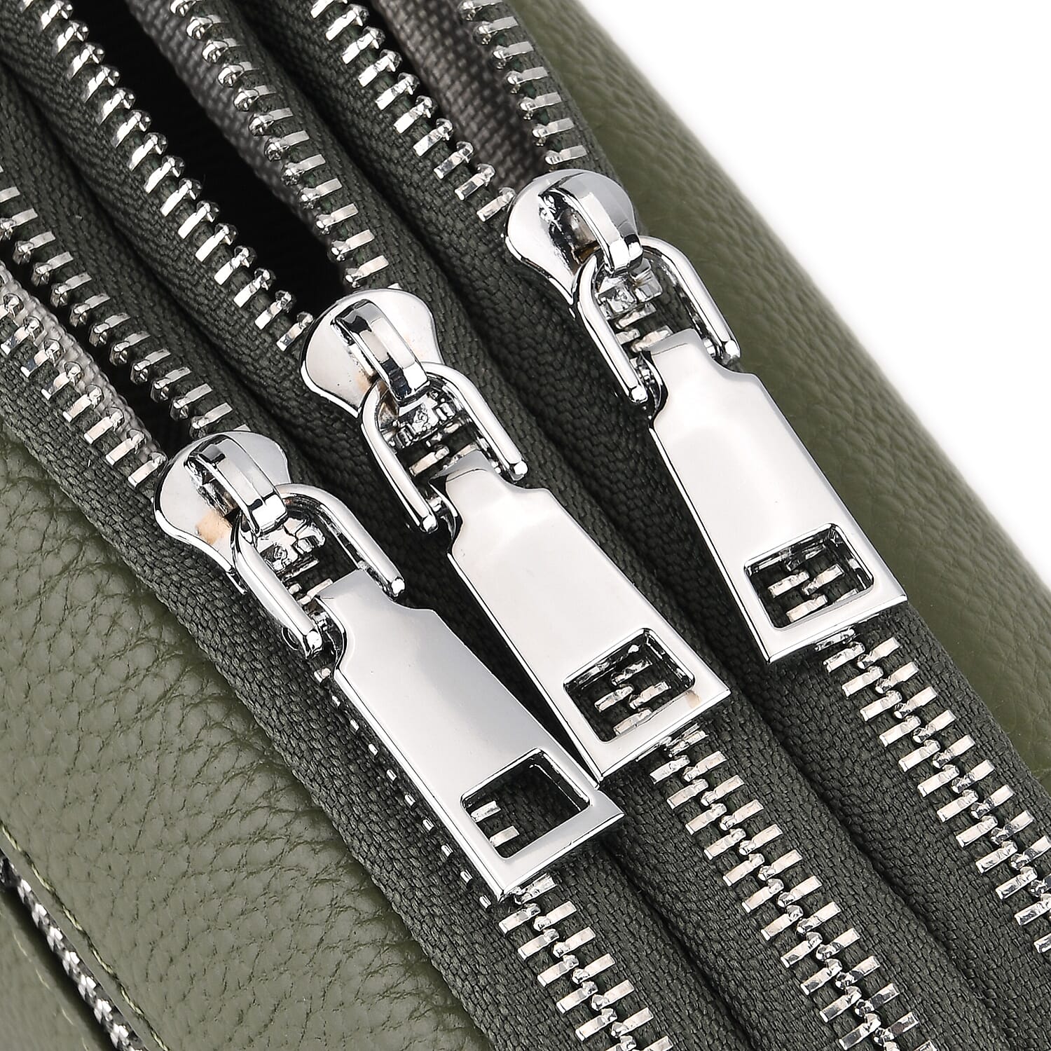 Genuine Leather Designer Minimalist Shoulder Bag - Olive Green