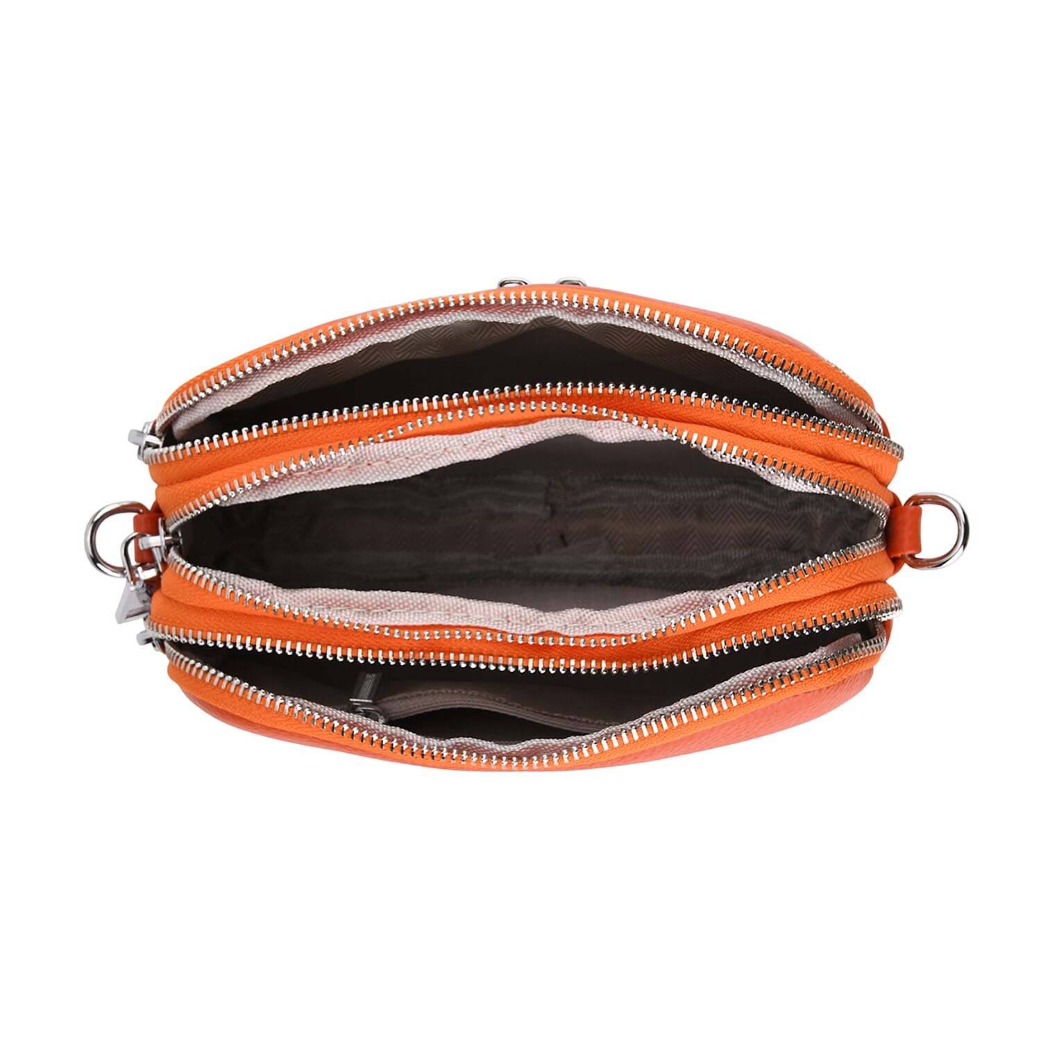 Genuine Leather Designer Minimalist Shoulder Bag - Orange