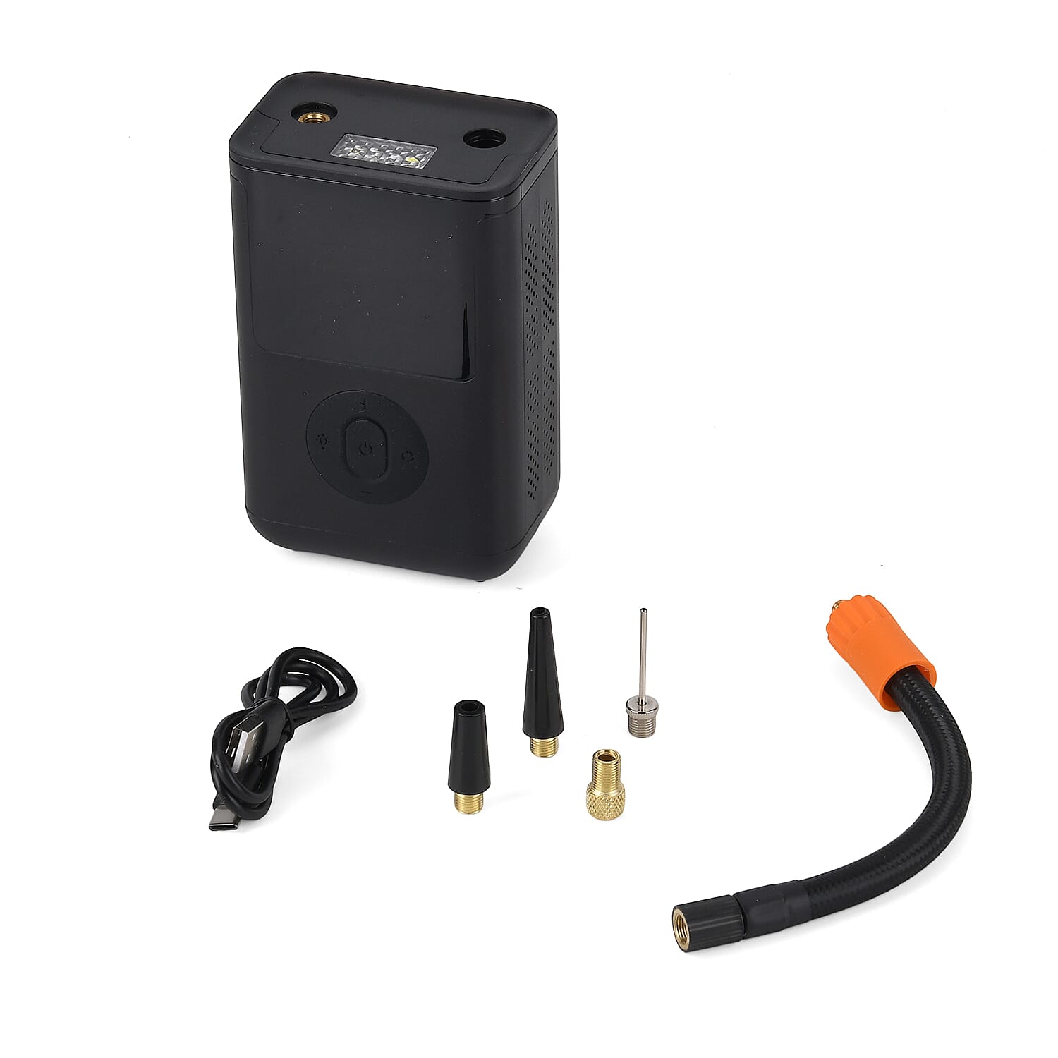 Portable Smart Air Pump - 4000mAh Rechargeable Tyre Inflator, 150 PSI Cordless Electric Pump with Power Bank Function - Black