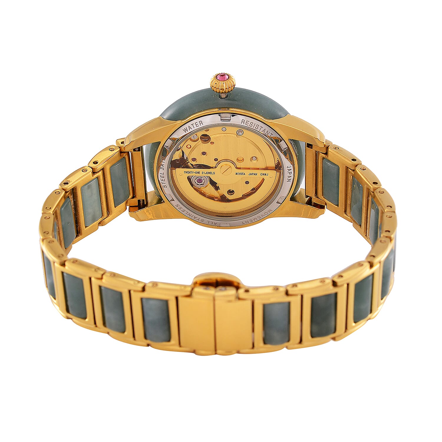 Collectors Limited Edition William Hunt Automatic Movt. 3ATM Water Resistant Type A Natural Jadeite Watch with Blue Sapphire Crystal (36 mm - case)