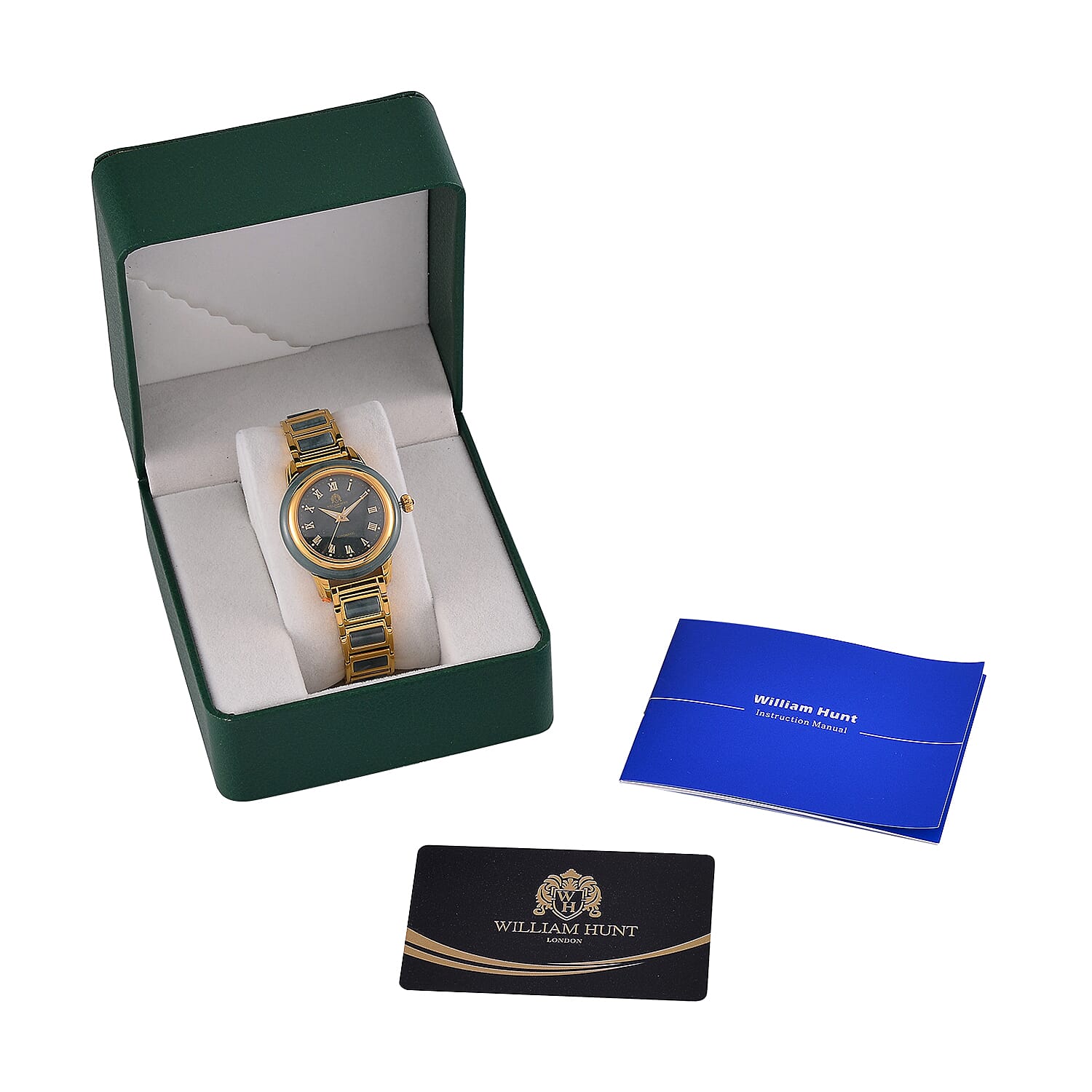 Collectors Limited Edition William Hunt Automatic Movt. 3ATM Water Resistant Type A Natural Jadeite Watch with Blue Sapphire Crystal (36 mm - case)