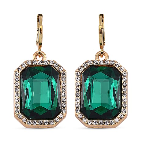 Red Glass and White Crystal Earring