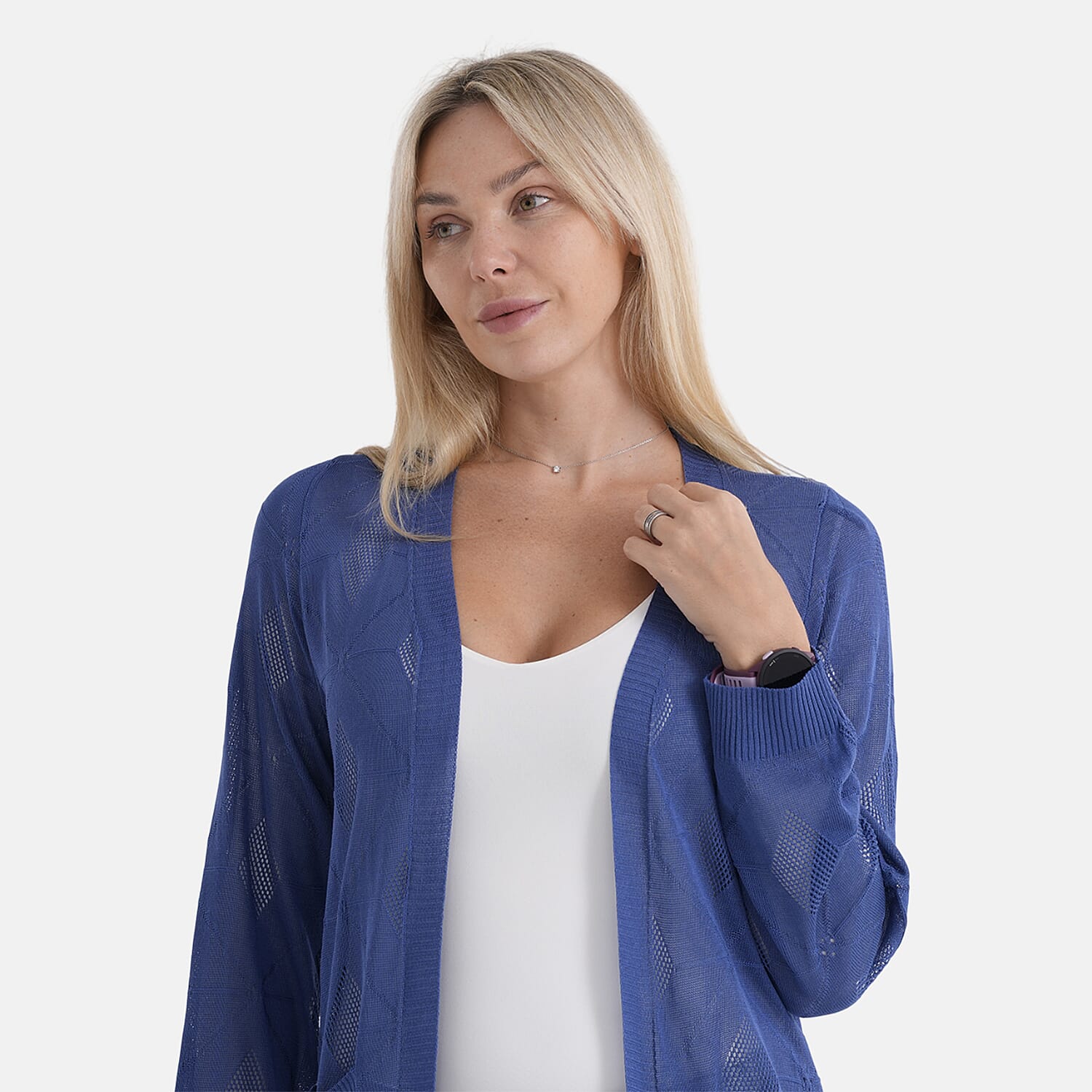 La Marey Womens Classic Midi Length Open Front Cardigan