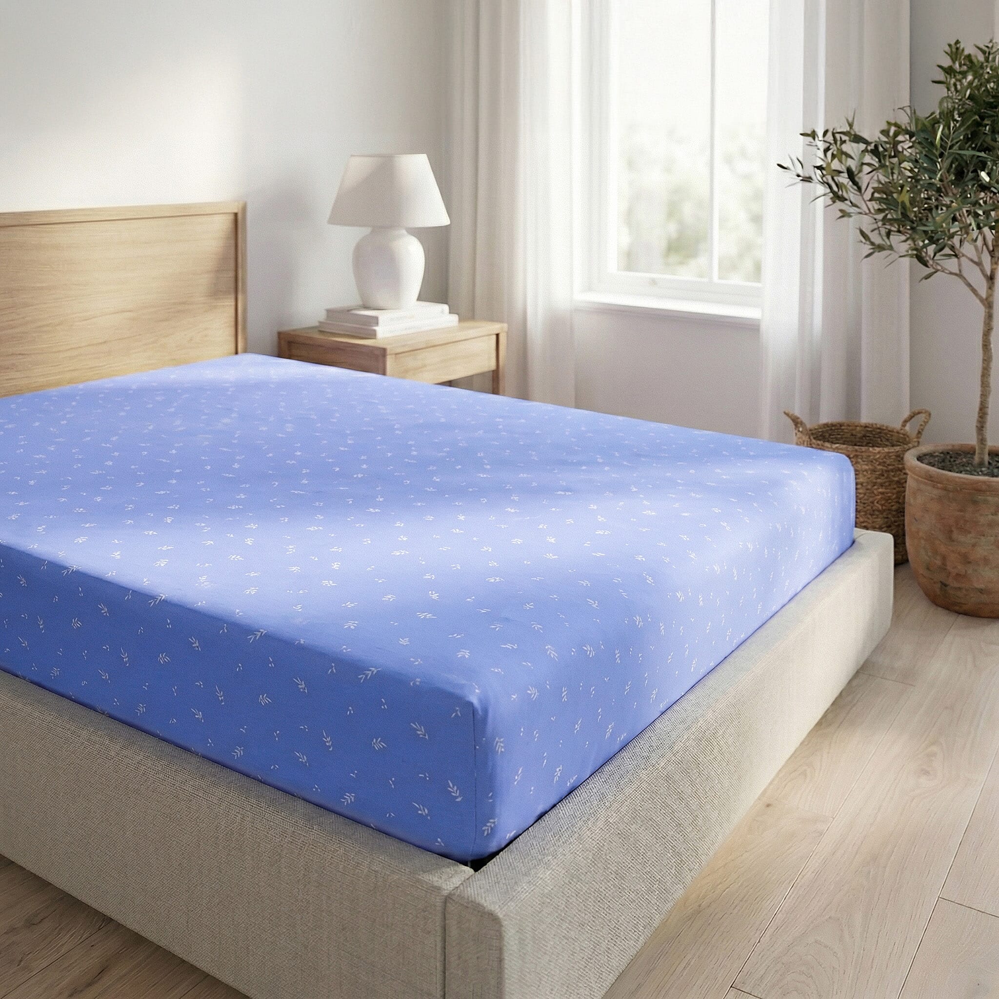 Hush Haven Floral Pinsonic Bedding Set &ndash; 4 Piece Quilt Set with Fitted Sheet & Pillowcases