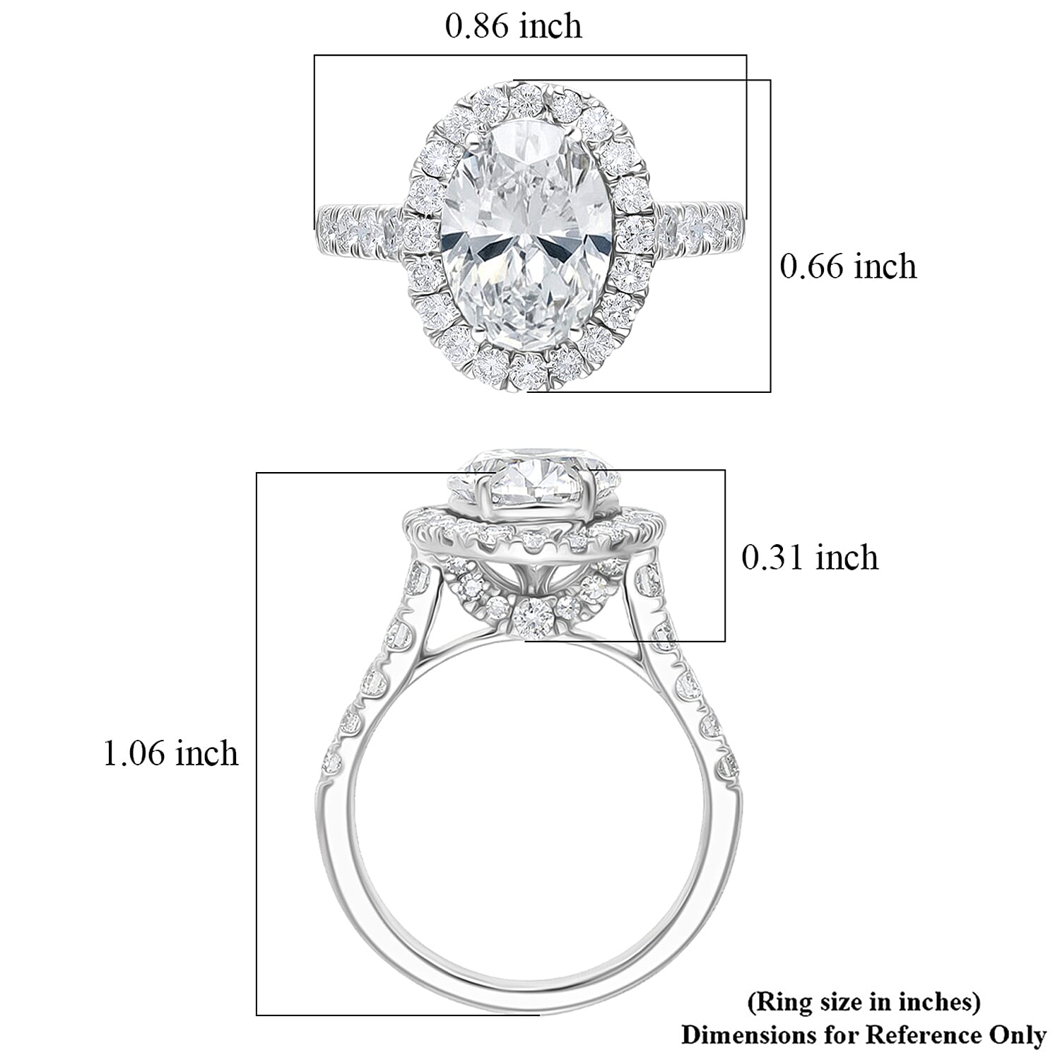 Luxuriant 950 Platinum SGL Certified (VS-EF) Lab Grown Diamond Oval Cut Halo Ring 4.75 Ct, Platinum Wt. 7.12 Gms