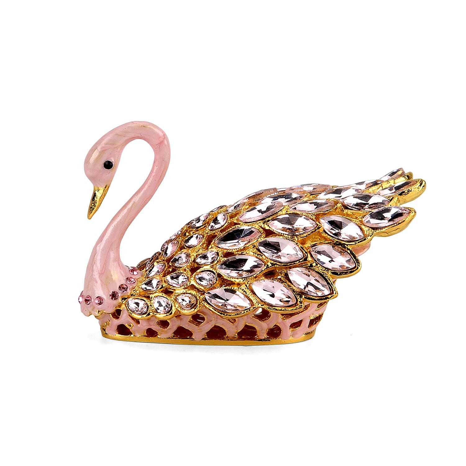 Livmore Swan Crystal Trinket Storage Box - Pink