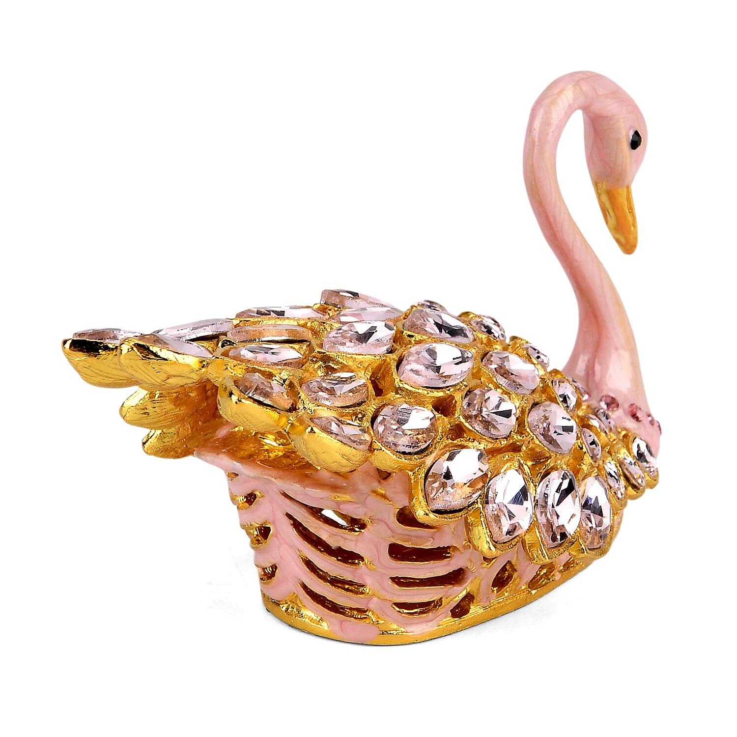 Livmore Swan Crystal Trinket Storage Box - Pink