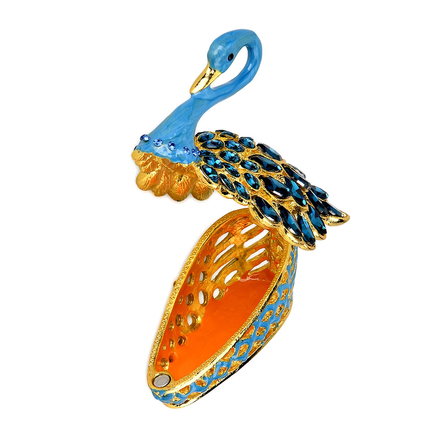 Livmore Swan Crystal Trinket Storage Box- Light Blue