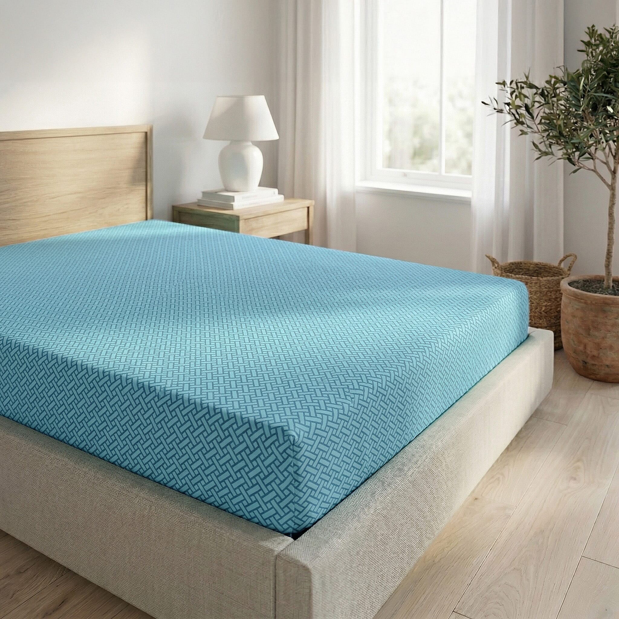 Hush Haven Floral Pinsonic Bedding Set &ndash; 4 Piece Quilt Set with Fitted Sheet & Pillowcases